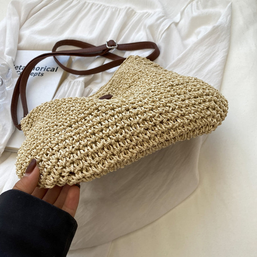 Kira Woven Boho Hobo Bag