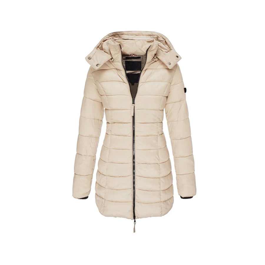 Gesine Long Warm Coat with Detachable Faux Fur Collar