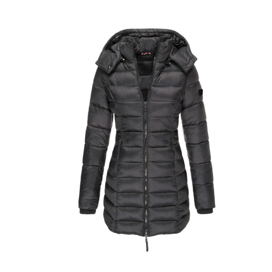 Gesine Long Warm Coat with Detachable Faux Fur Collar