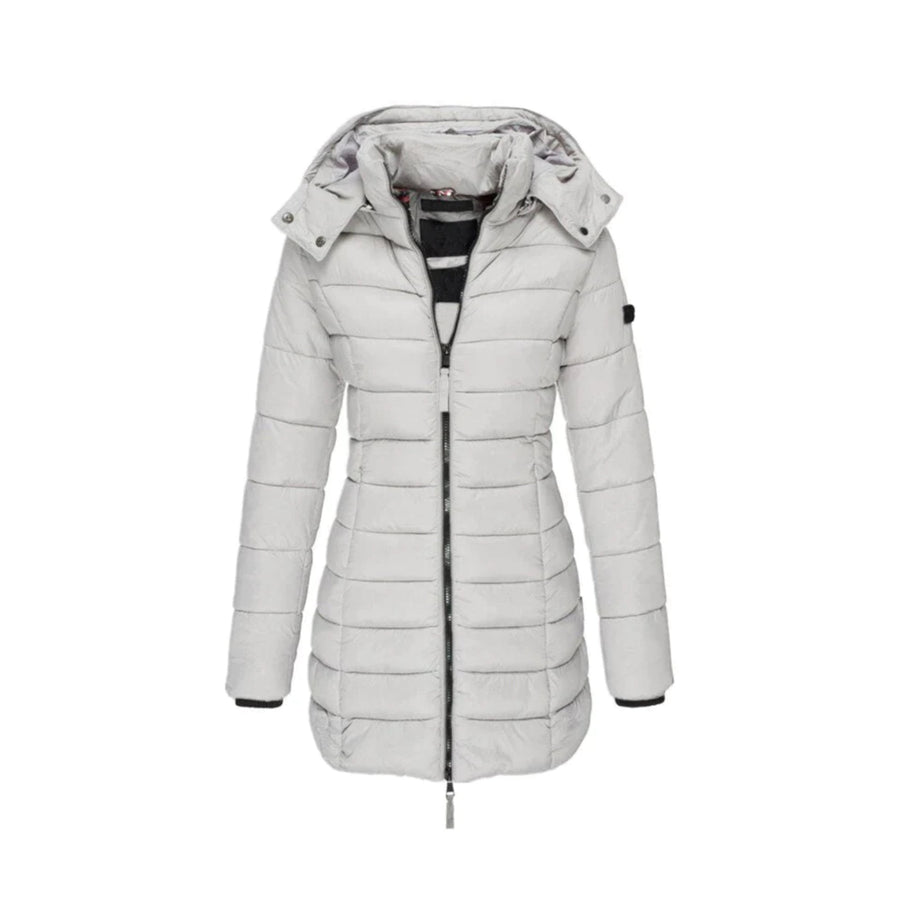 Gesine Long Warm Coat with Detachable Faux Fur Collar