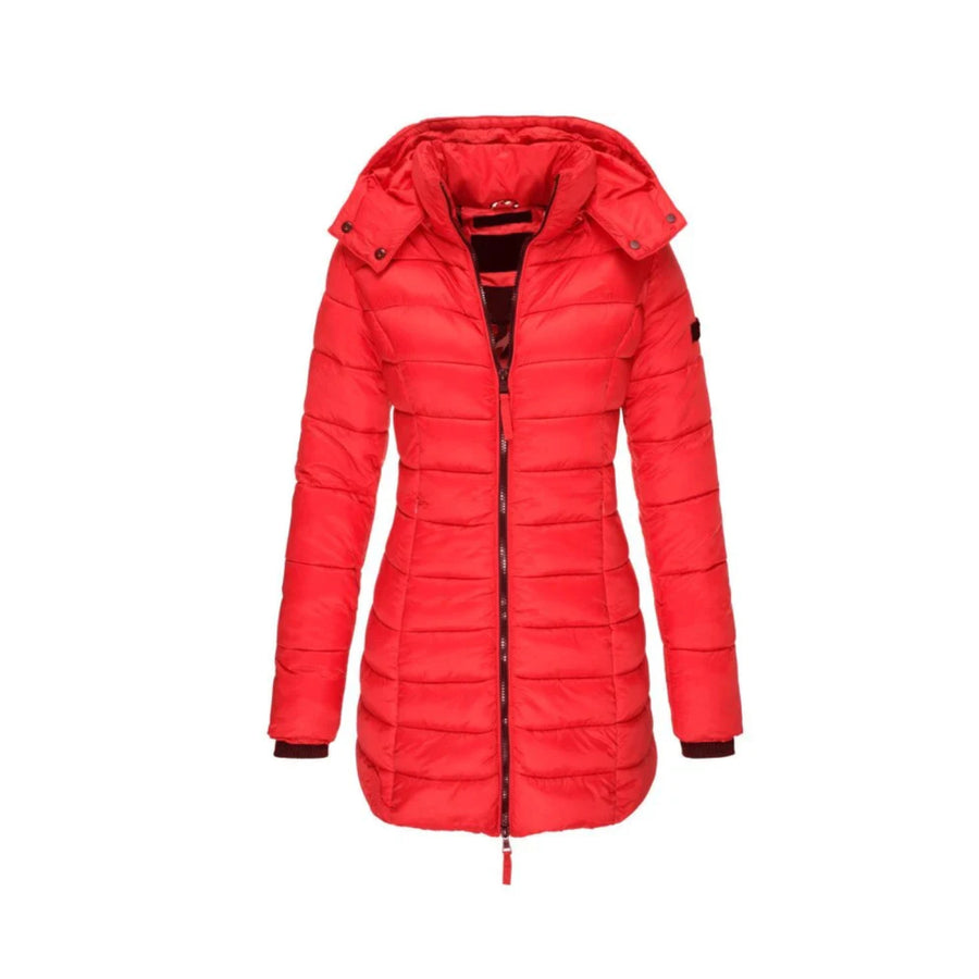 Gesine Long Warm Coat with Detachable Faux Fur Collar