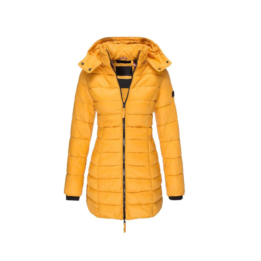 Gesine Long Warm Coat with Detachable Faux Fur Collar