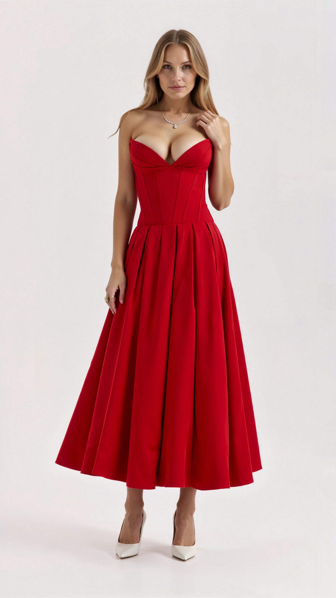 Celestia Strapless Midi Dress