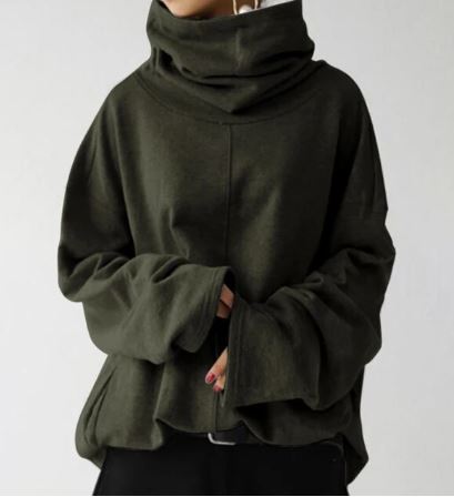 Charity Turtleneck Hooded Oversized Sweatshirt