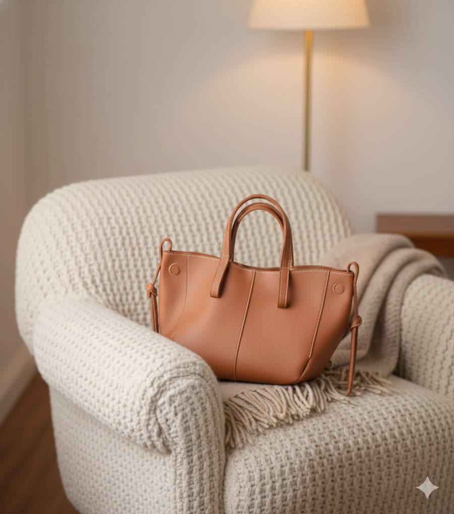 Eve Leather Drawstring Top Handle Bag
