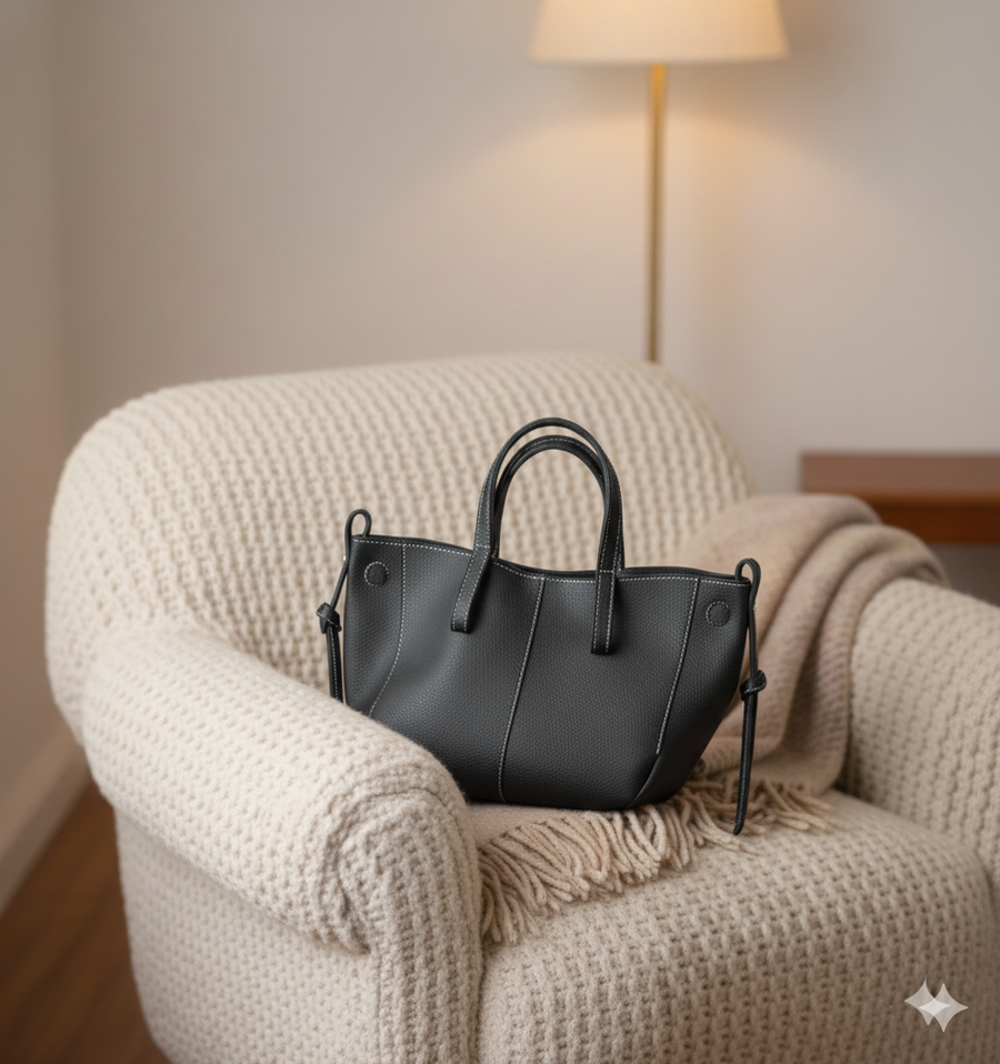 Eve Leather Drawstring Top Handle Bag