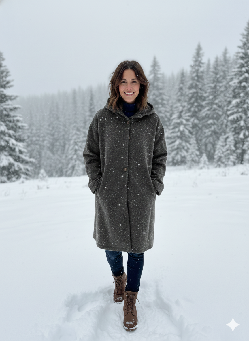 Cosima Hooded Button Front Coat
