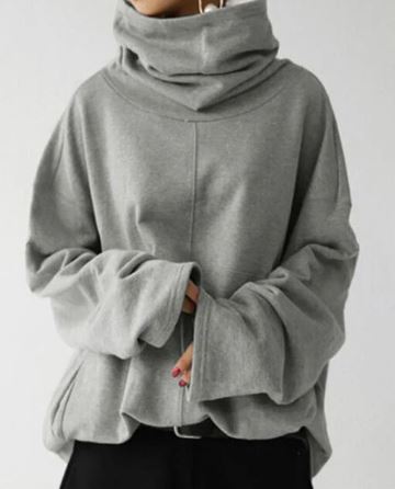Charity Turtleneck Hooded Oversized Sweatshirt