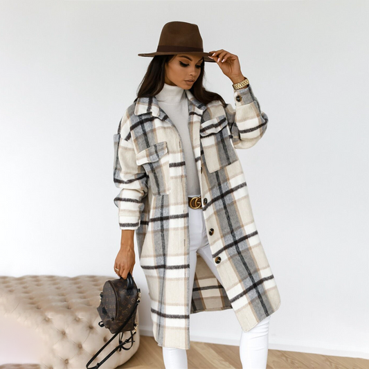 Simone Oversized Plaid Long Shacket