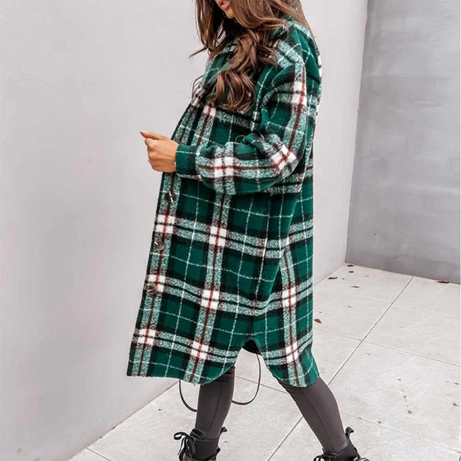 Simone Oversized Plaid Long Shacket