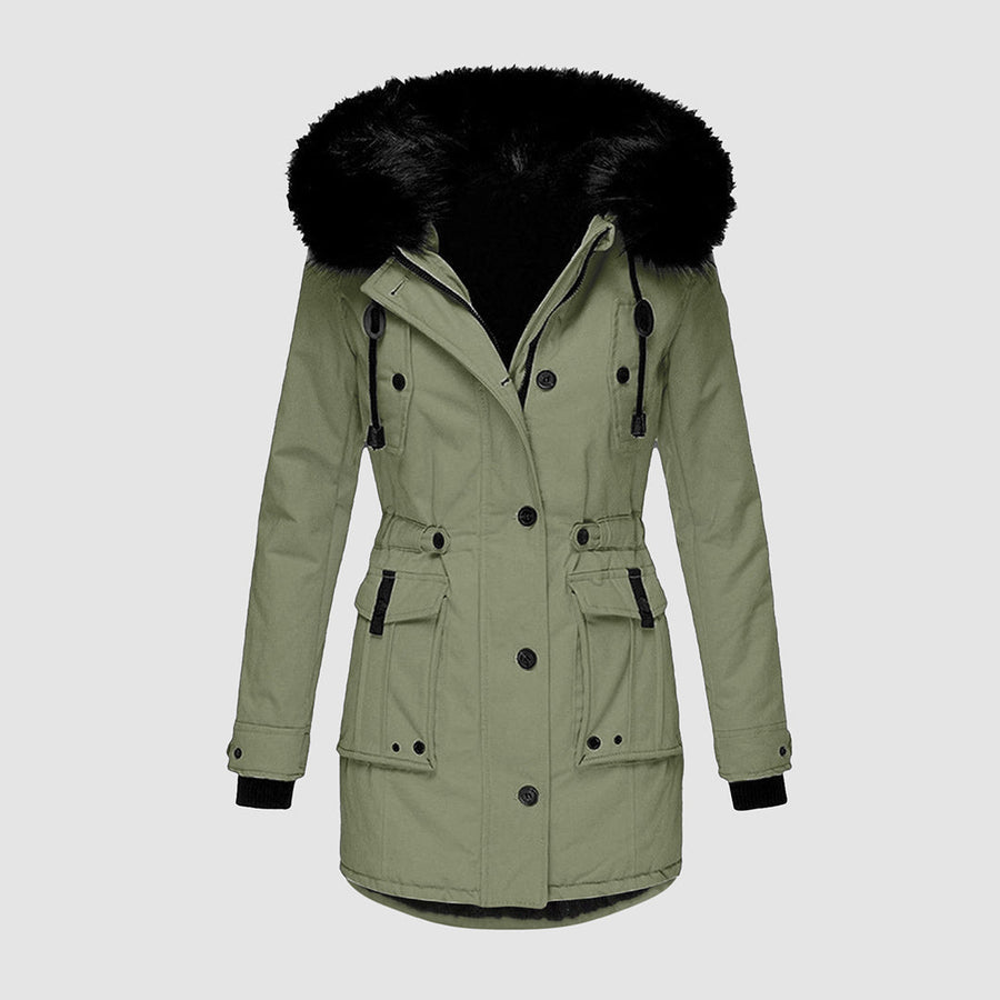 Mirana Quilted Parka with Faux Fur Hood