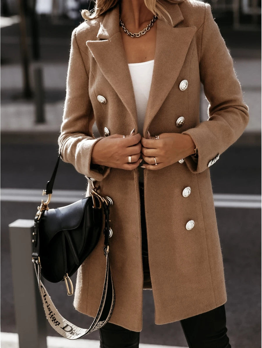 Juniper Double Breasted Lapel Long Coat