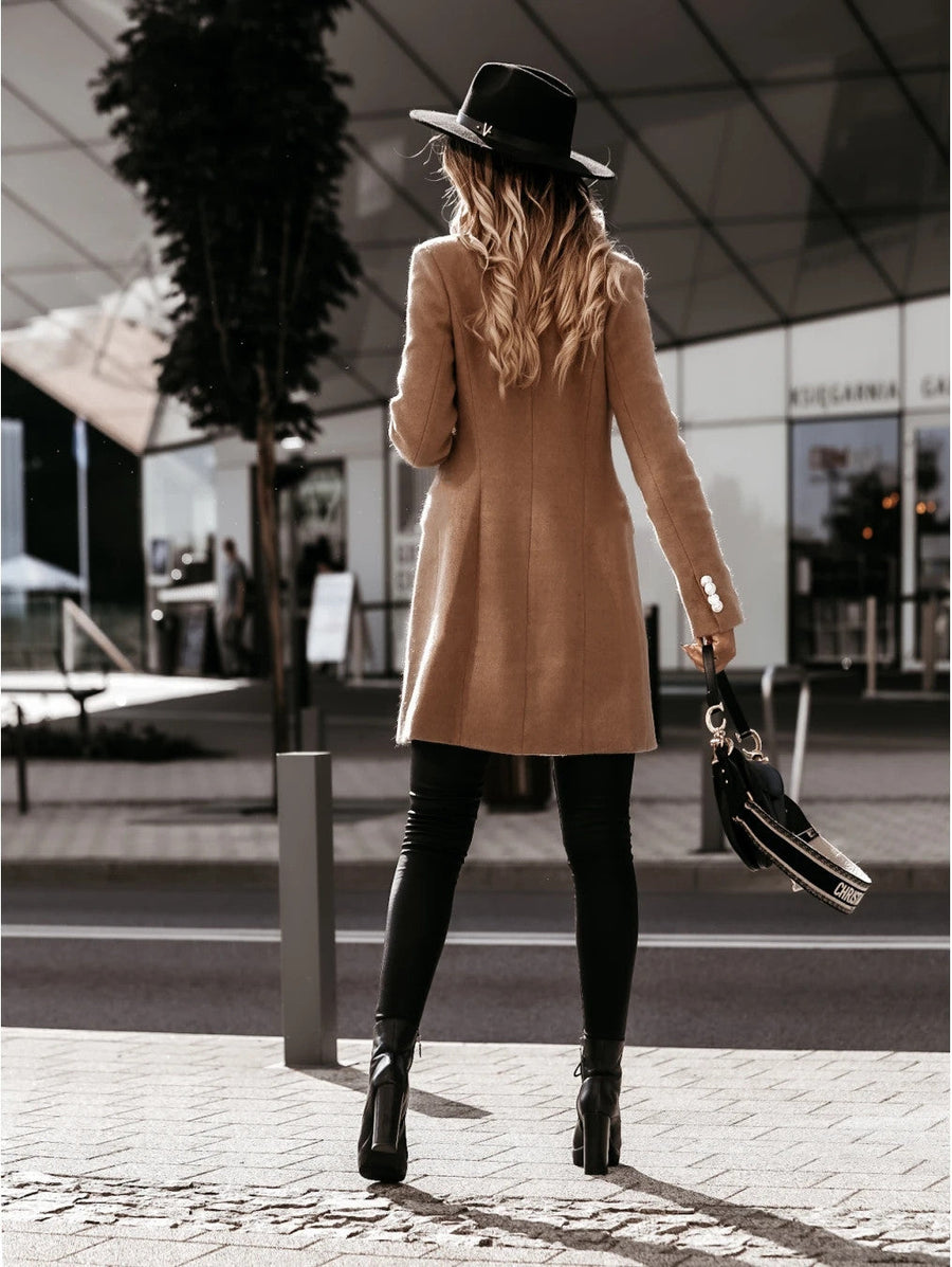 Juniper Double Breasted Lapel Long Coat