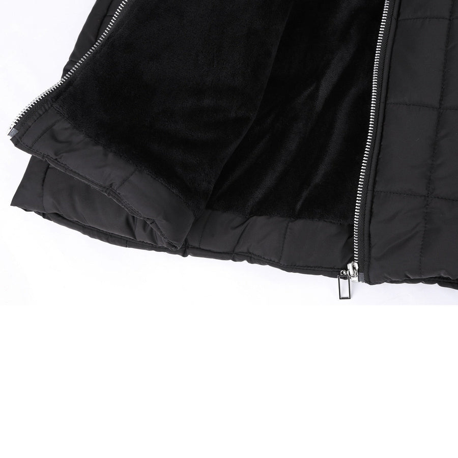 Venna Fleece Lined Quilted Hooded Jacket