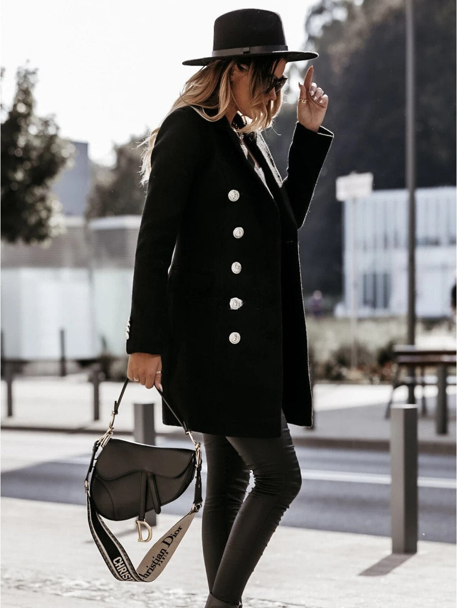 Juniper Double Breasted Lapel Long Coat
