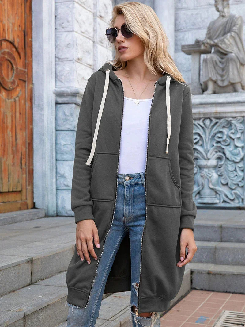 Gesa Long Zip Up Hoodie