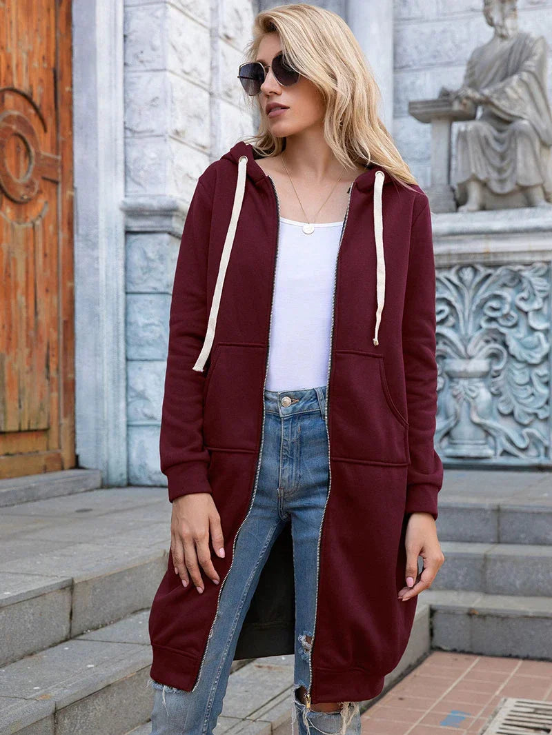 Gesa Long Zip Up Hoodie