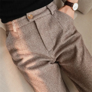 Halley - Formal tweed trousers - High waisted style