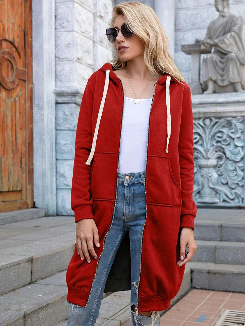 Gesa Long Zip Up Hoodie
