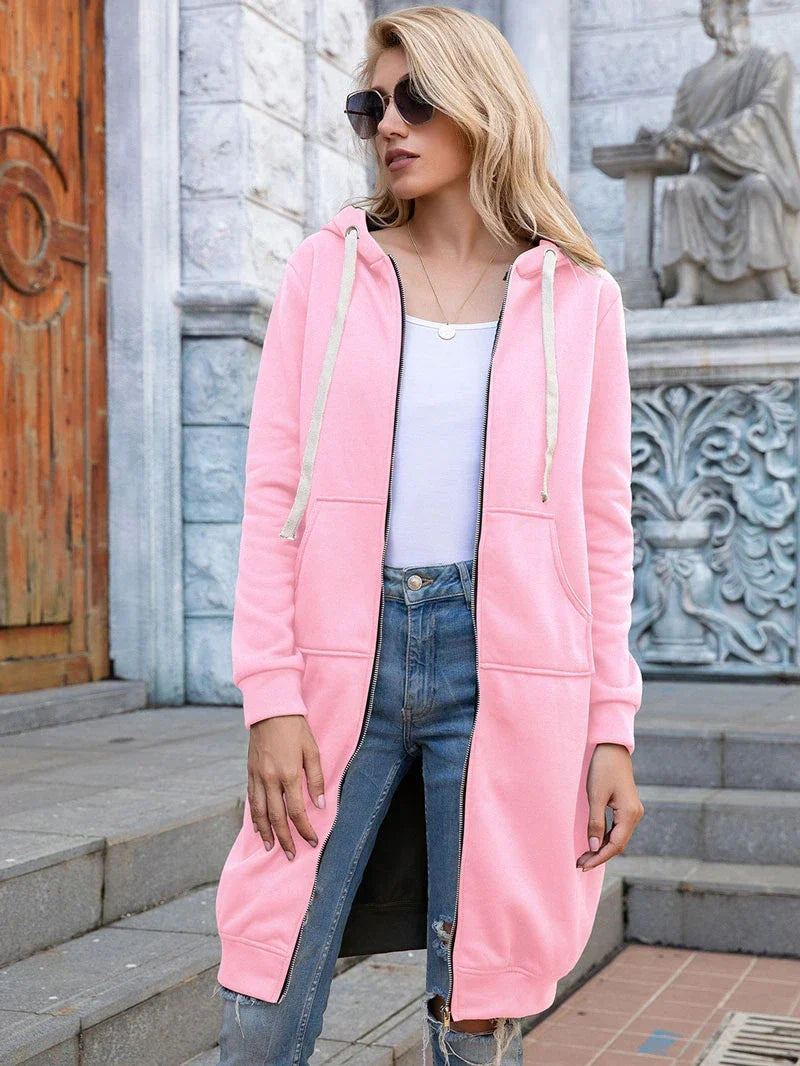 Gesa Long Zip Up Hoodie