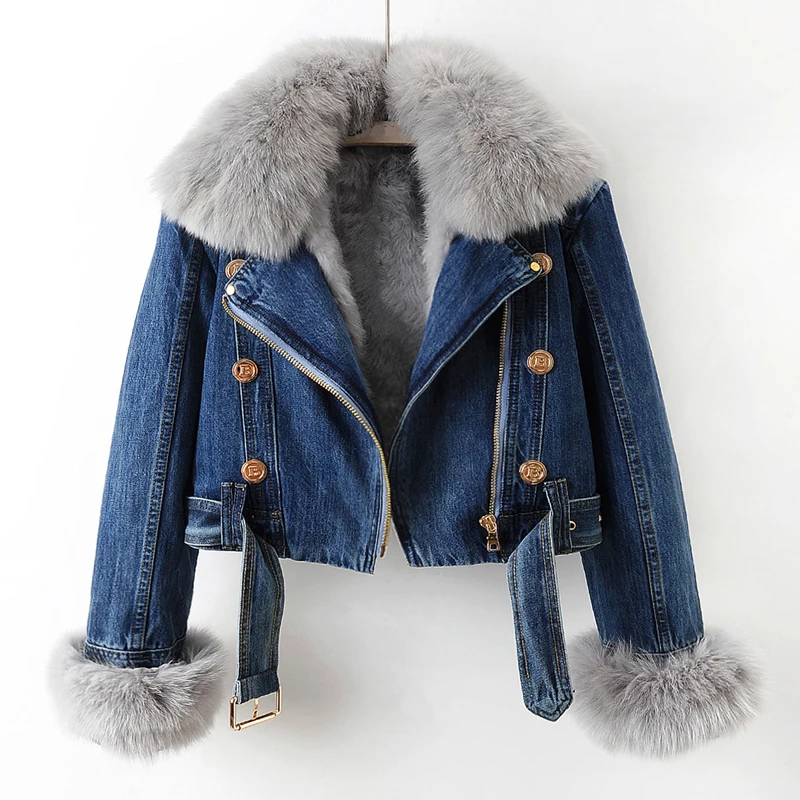 Flavia Faux Fur Lined Denim Jacket