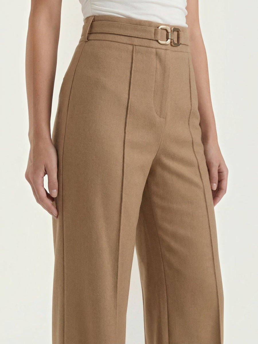 Maxine Buckle Detail Wide Leg Pants