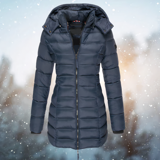 Celes Mid Length Hooded Parka with Faux Fur Trim