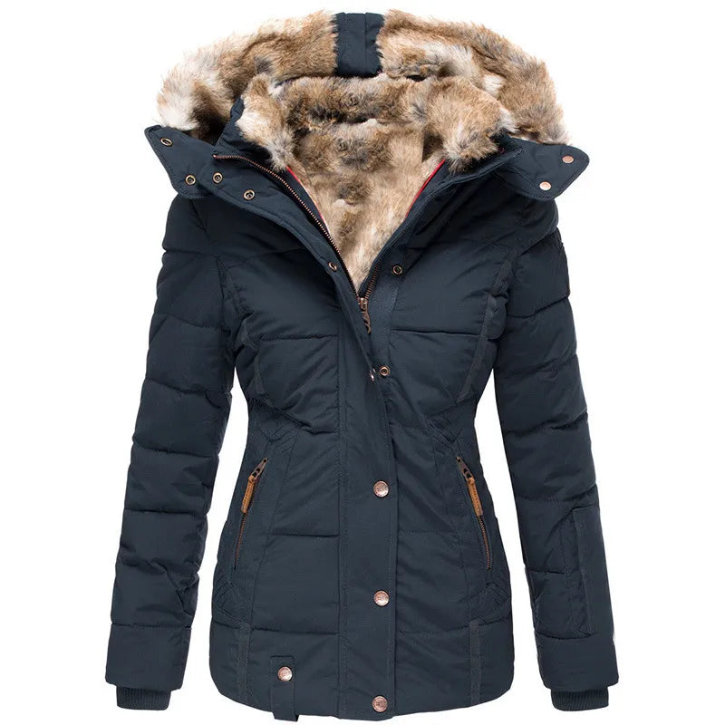 Alba Quilted Puffer Jacket with Faux Fur Hood
