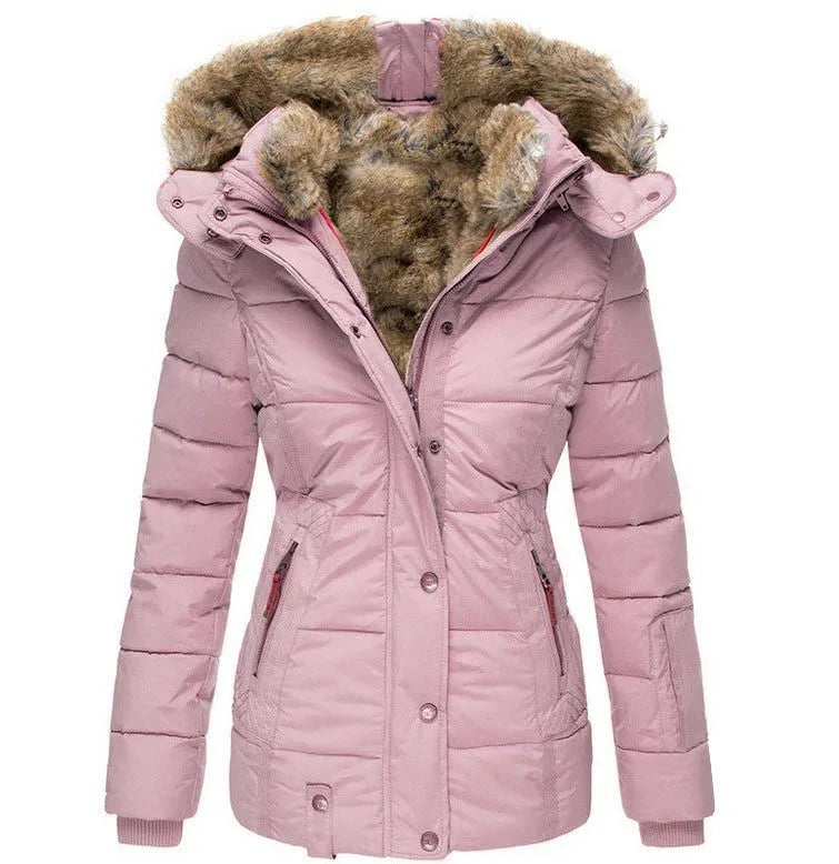 Alba Quilted Puffer Jacket with Faux Fur Hood