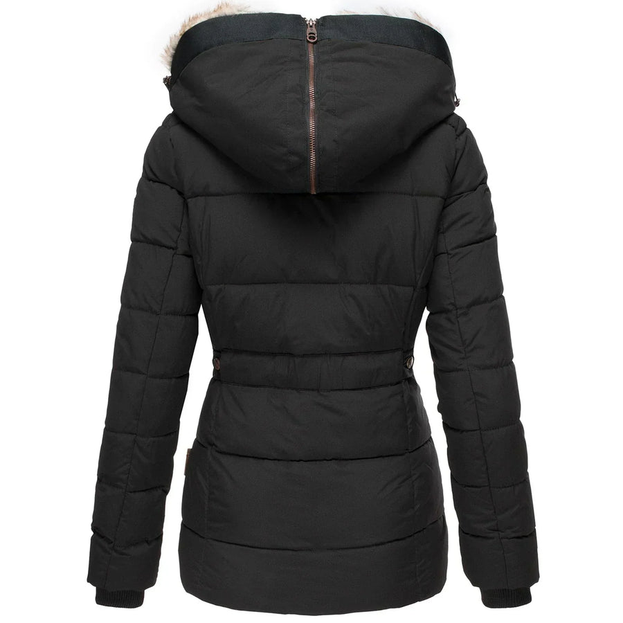 Alba Quilted Puffer Jacket with Faux Fur Hood