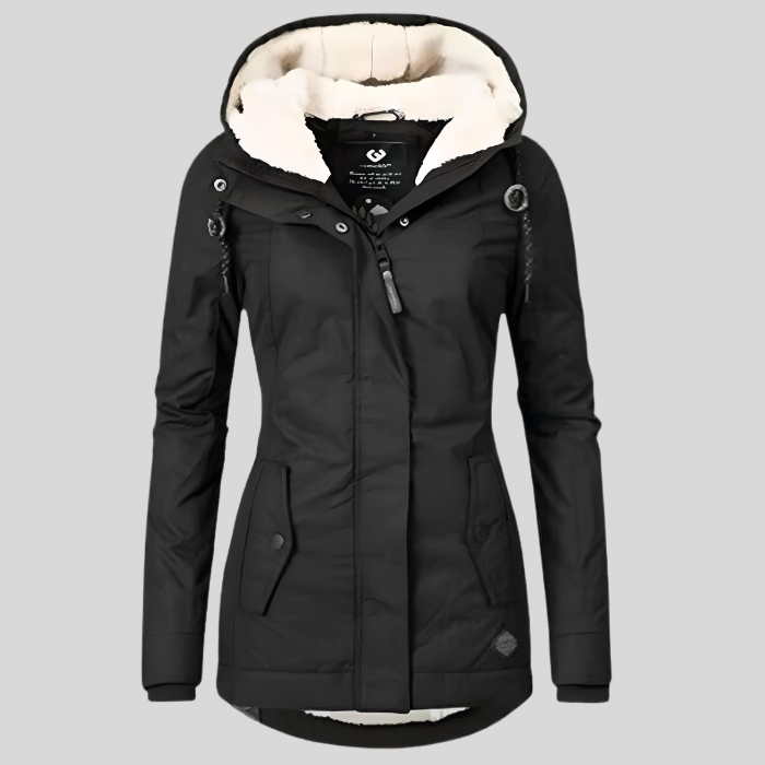 Gaelle Long Water Resistant Lined Hooded Winter Jacket