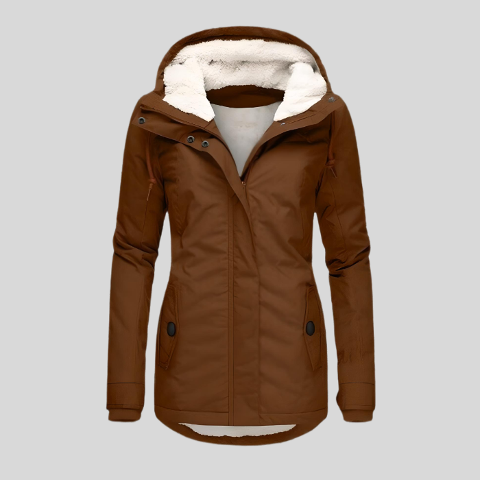 Gaelle Long Water Resistant Lined Hooded Winter Jacket