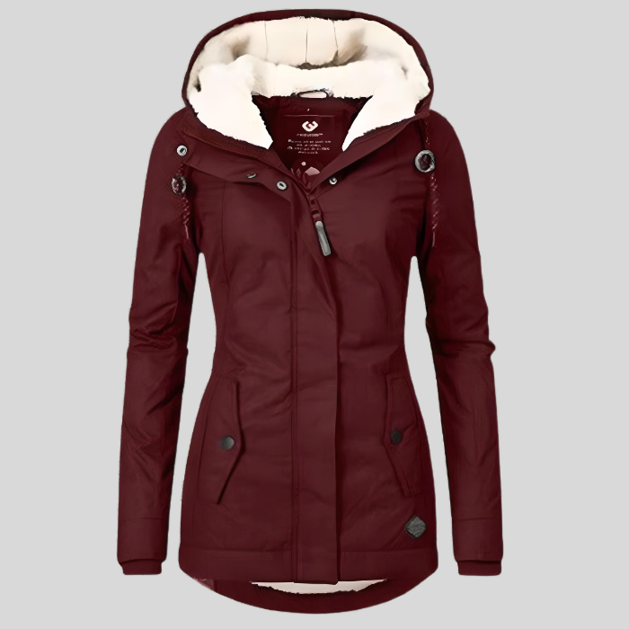 Gaelle Long Water Resistant Lined Hooded Winter Jacket