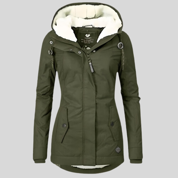 Gaelle Long Water Resistant Lined Hooded Winter Jacket