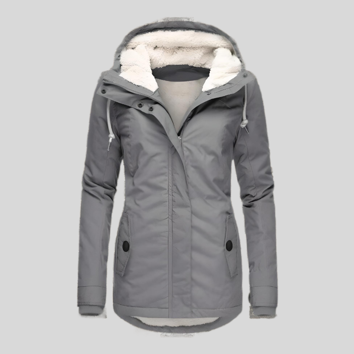 Gaelle Long Water Resistant Lined Hooded Winter Jacket