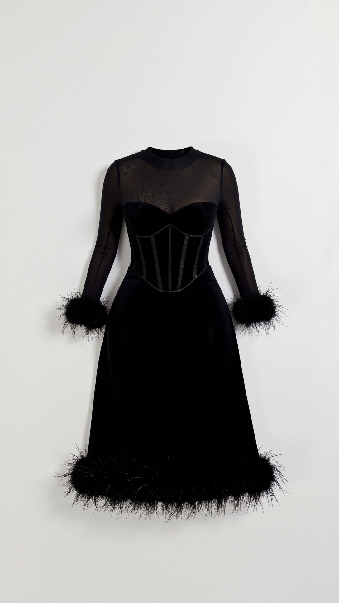 Sabine Black Midi Dress