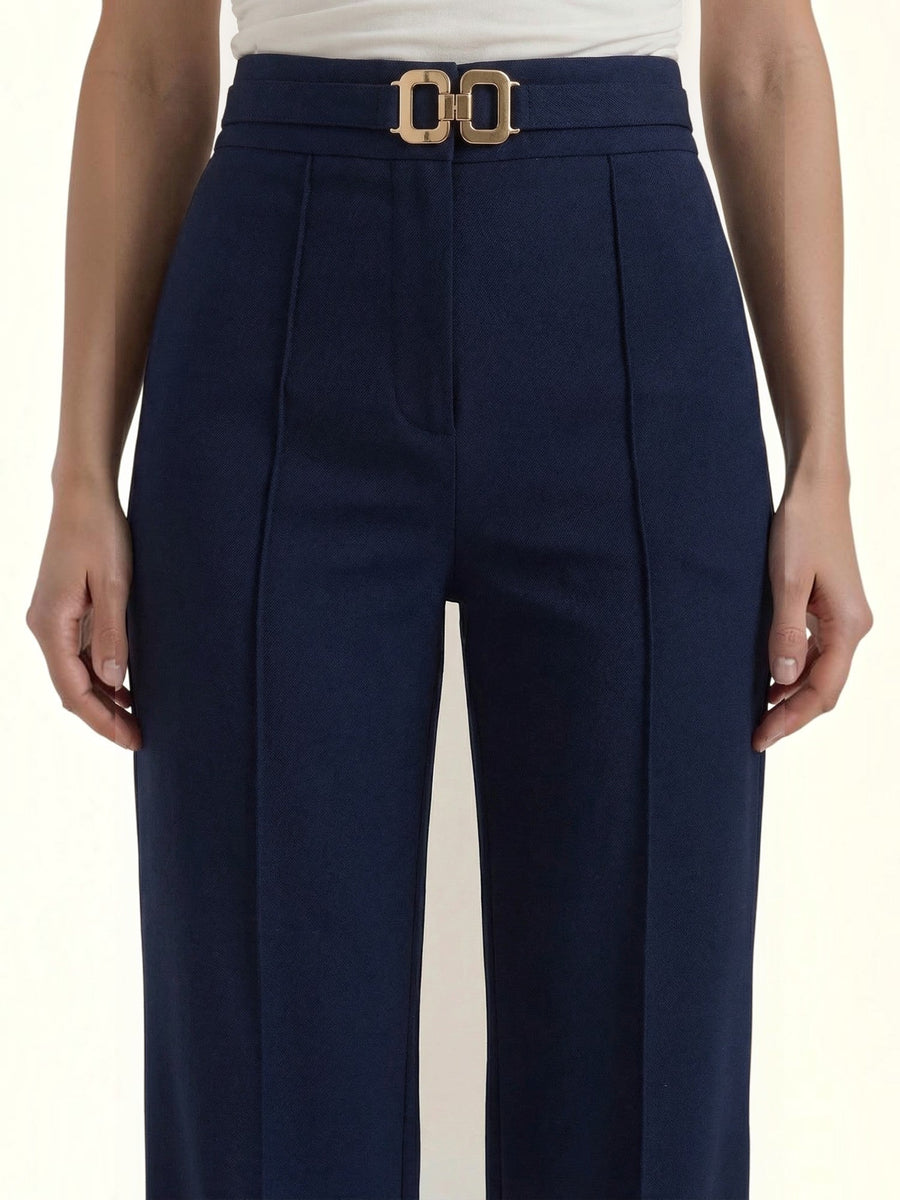 Maxine Buckle Detail Wide Leg Pants