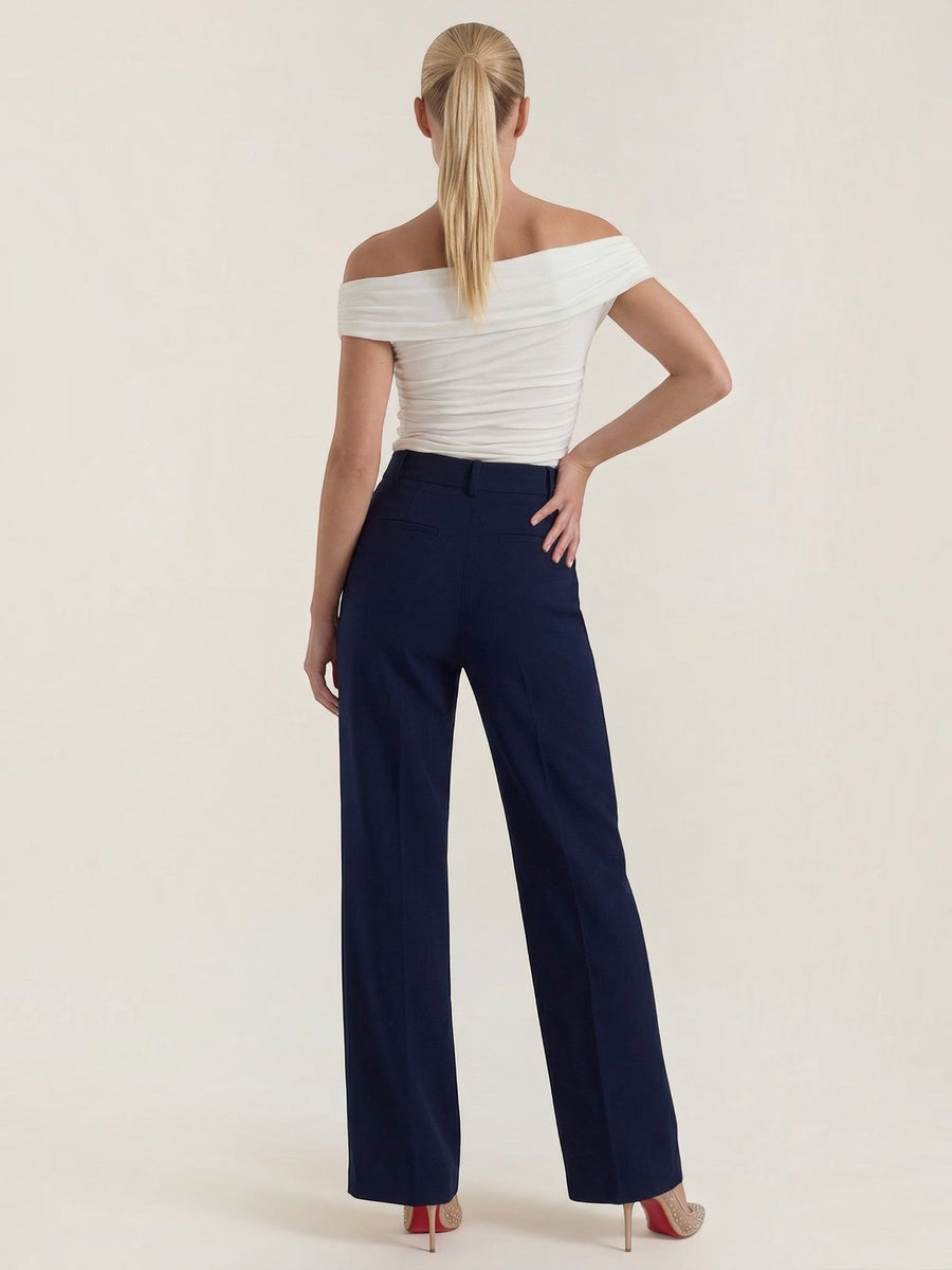 Maxine Buckle Detail Wide Leg Pants