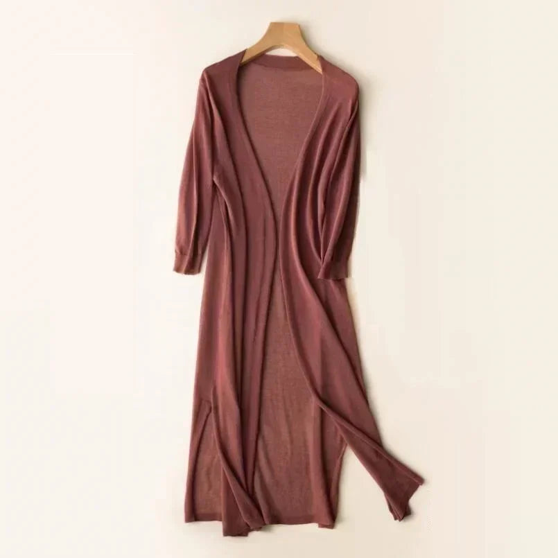 Mirelle Lightweight Long Open Front Cardigan