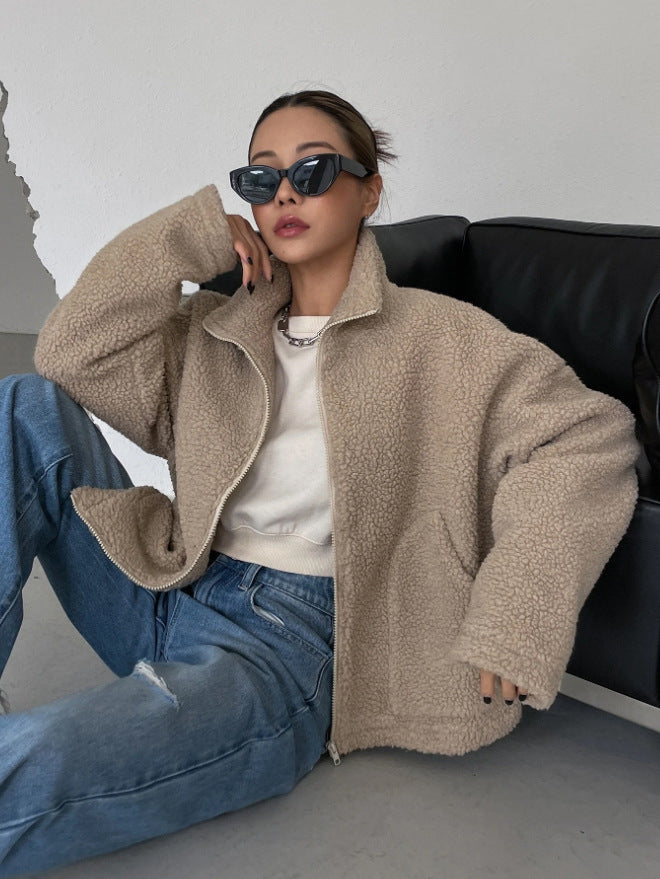 Nessa Oversized Teddy Fleece Zip Jacket