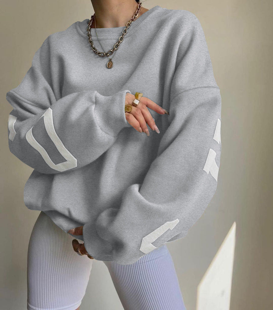 Reni Oversized Contrast Stripe Sleeve Sweatshirt