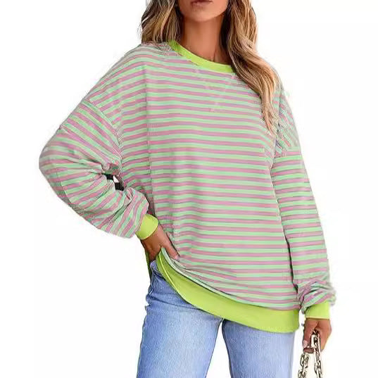 Birgitta Wide Stripe Casual Sweater