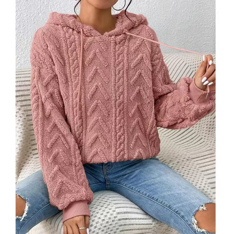 Carolina Sherpa Cable Pattern Hoodie