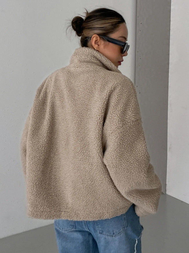 Nessa Oversized Teddy Fleece Zip Jacket