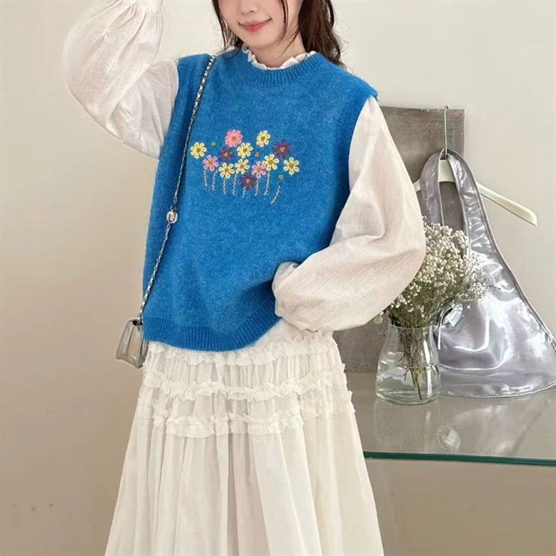 Coralie Oversized Print Knit Vest