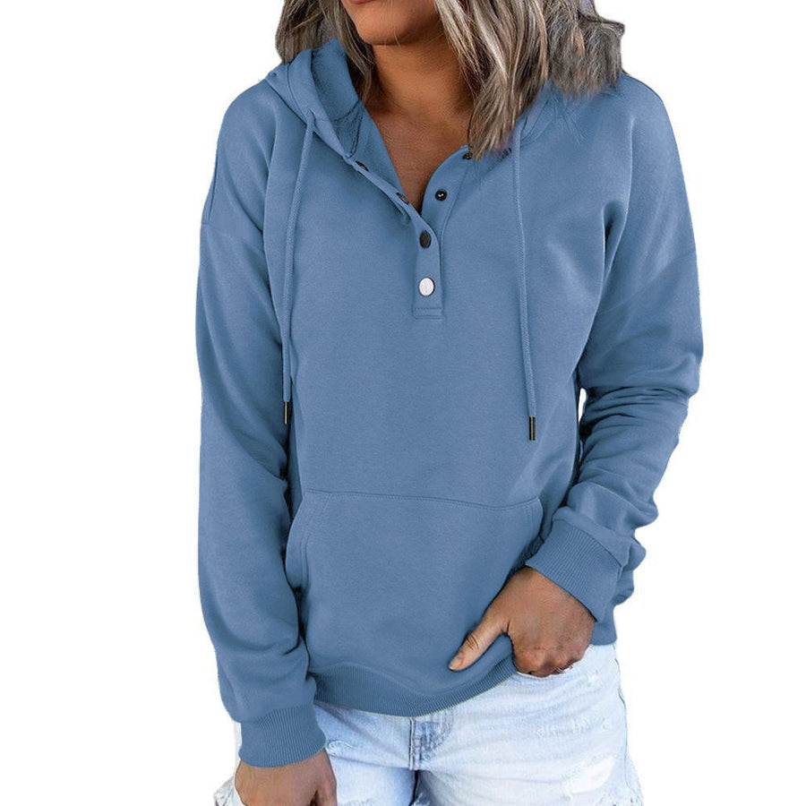 Gisela Henley Button Neck Hoodie
