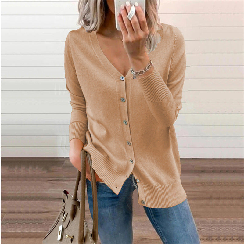 Hollis Deep V Neck Button Cardigan