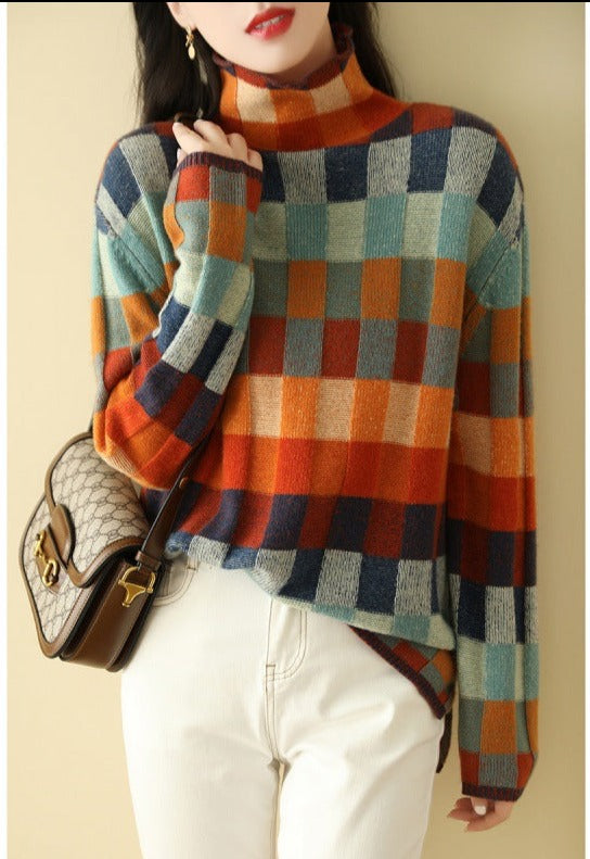 Liane Printed Turtleneck Sweater