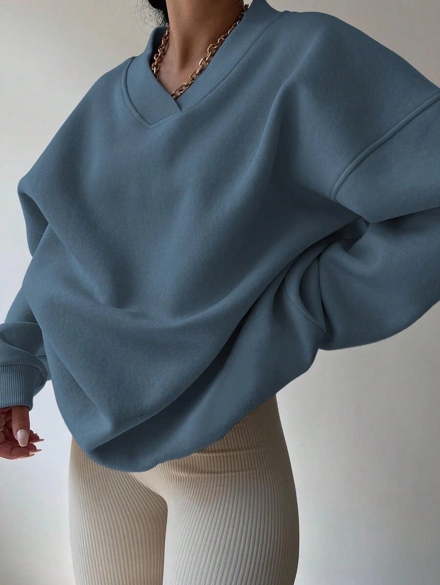 Janne Casual Patchwork Crew Neck Sweatshirt