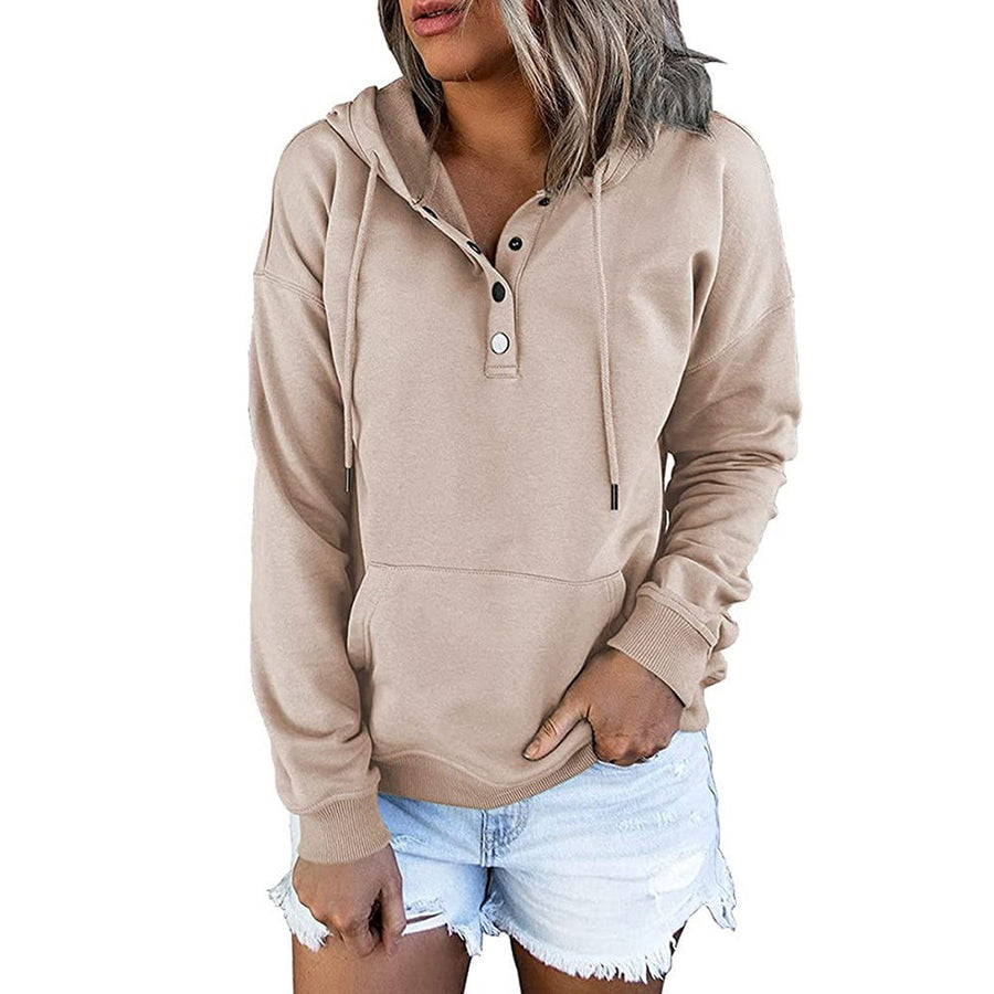 Gisela Henley Button Neck Hoodie